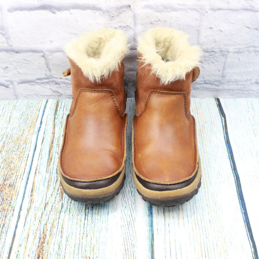 MERRELL Tremblant Pull On Polar Shearling Boots Oak Leather Size 5.5 - Picture 5 of 9